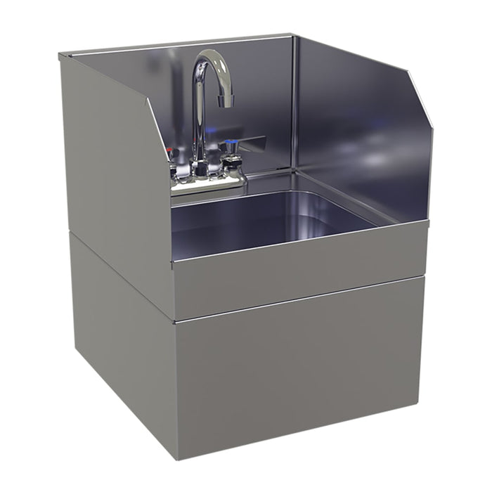 Glastender WH-14-S Wall Mount Commercial Hand Sink w/ 9 1/4"L x 11 1/2"W x 6"D Bowl - Faucet-cityfoodequipment.com