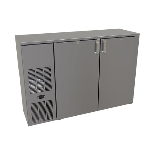 Glastender CS1FB52 52" Bar Refrigerator - 2 Swinging Solid Doors, Black, 120v-cityfoodequipment.com