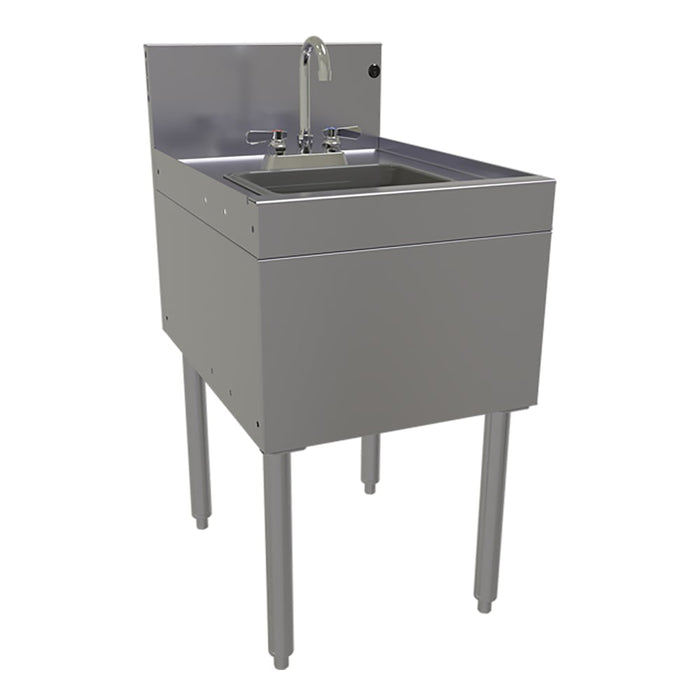 Glastender SWB-18 Underbar Dump Sink w/ 9 1/4"L x 11 1/2"W x 6"D Bowl - Faucet-cityfoodequipment.com