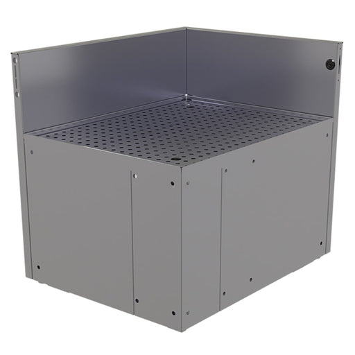 Glastender CIR-19/24R Main Line Underbar Corner Drainboard w/ 7" Backsplash - 24"W x 19"D-cityfoodequipment.com