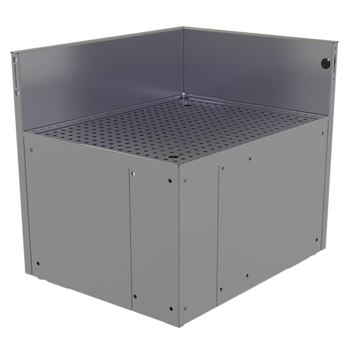 Glastender CIR-19/24R Main Line Underbar Corner Drainboard w/ 7" Backsplash - 24"W x 19"D-cityfoodequipment.com