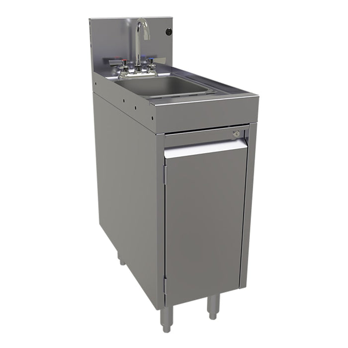Glastender SWB-12-C Underbar Dump Sink w/ 9 1/4"L x 11 1/2"W x 6"D Bowl - Faucet-cityfoodequipment.com