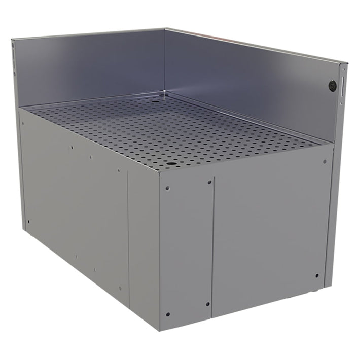 Glastender CIR-19/30L Main Line Underbar Corner Drainboard w/ 7" Backsplash - 30"W x 19"D-cityfoodequipment.com