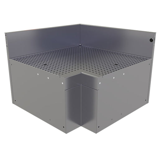 Glastender CILB Main Line Underbar Corner Drainboard w/ 7" Backsplash - 29"W x 29"D-cityfoodequipment.com