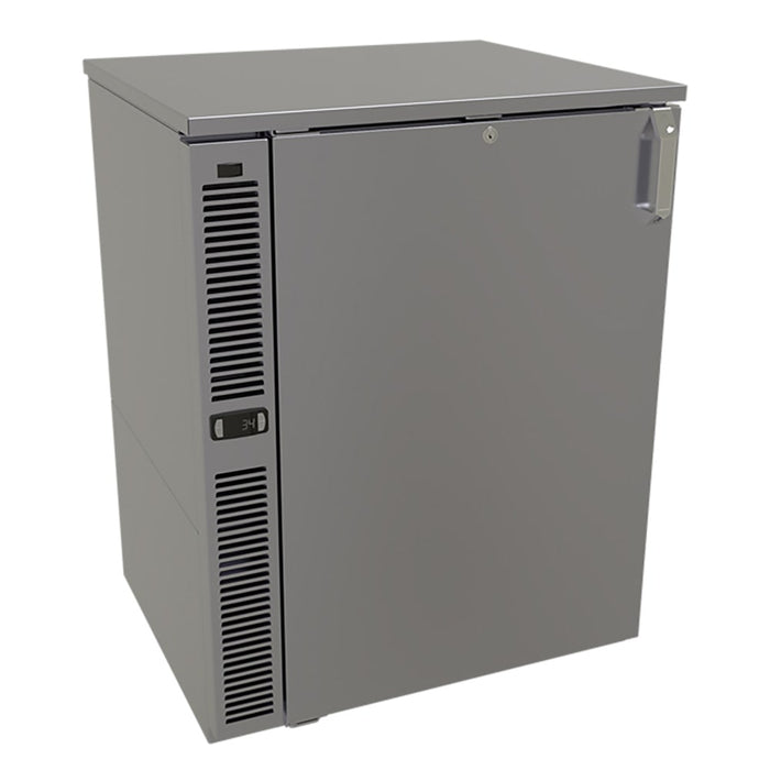 Glastender C1SB28 28" Bar Refrigerator - 1 Swinging Solid Door, Black, 120v-cityfoodequipment.com