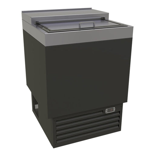 Glastender ST24-B 24" Forced Air Bottle Cooler - Holds (144) 12 oz Bottles, Lid Locks, Black, 120v-cityfoodequipment.com