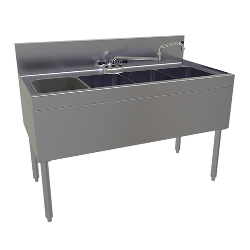 Glastender FSB-48-S 48" 4 Compartment Sink w/ 11"L x 14"W Bowl, 10 1/4" Deep-cityfoodequipment.com