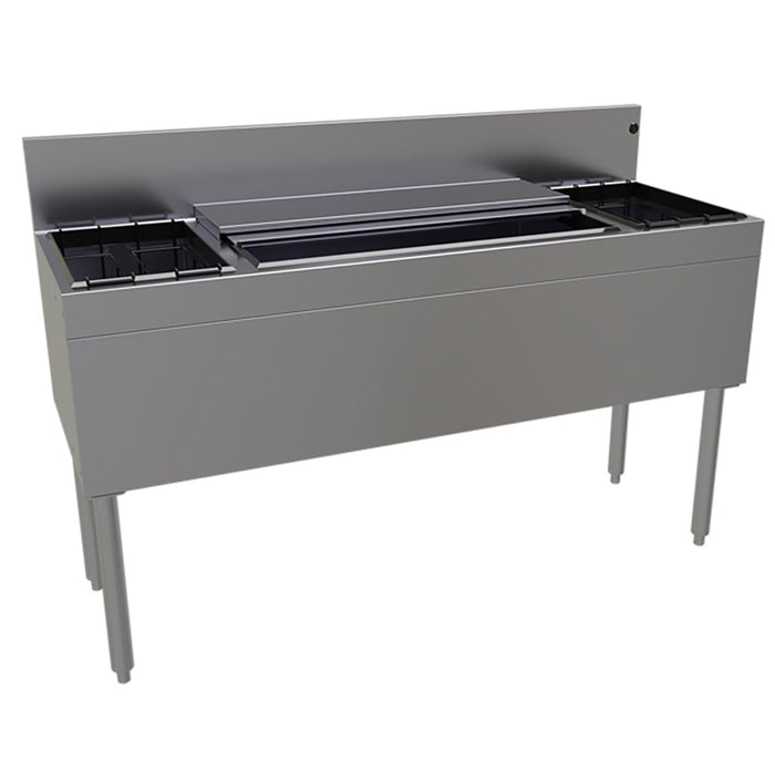 Glastender CBA-54-CP10 54" Main Line Cocktail Station w/ 84 lb Ice Bin, Stainless Steel-cityfoodequipment.com
