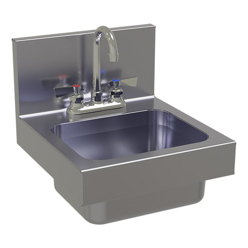 Glastender WHS-14 Wall Mount Commercial Hand Sink w/ 9 1/4"L x 11 1/2"W x 6"D Bowl - Faucet-cityfoodequipment.com