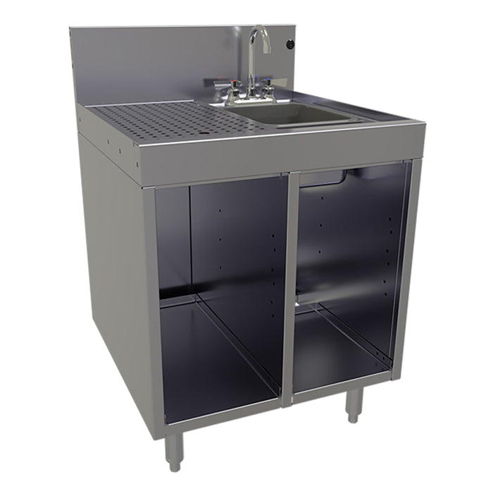 Glastender SWB-24R-C Underbar Dump Sink w/ 9 1/4"L x 11 1/2"W x 6"D Bowl - Faucet-cityfoodequipment.com