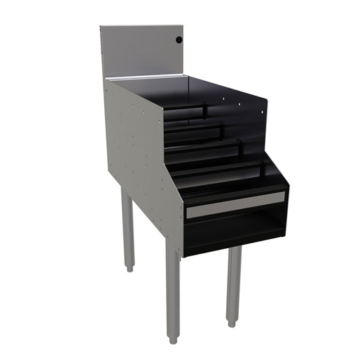 Glastender LDB-12S 5 Level Raised Liquor Display - Holds 15 Bottles, 7" Backsplash, 12" x 29"-cityfoodequipment.com