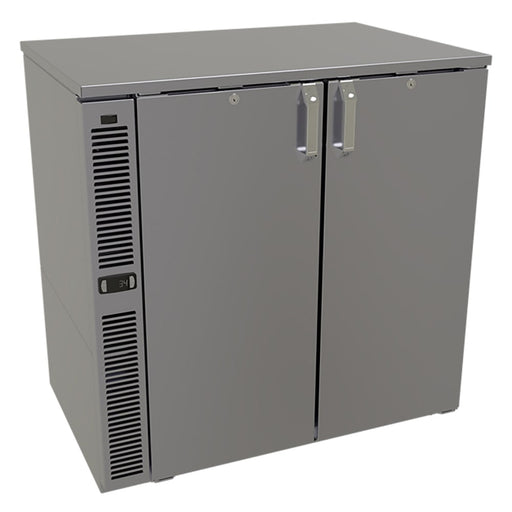 Glastender C1SB36 36" Bar Refrigerator - 2 Swinging Solid Doors, Black, 120v-cityfoodequipment.com