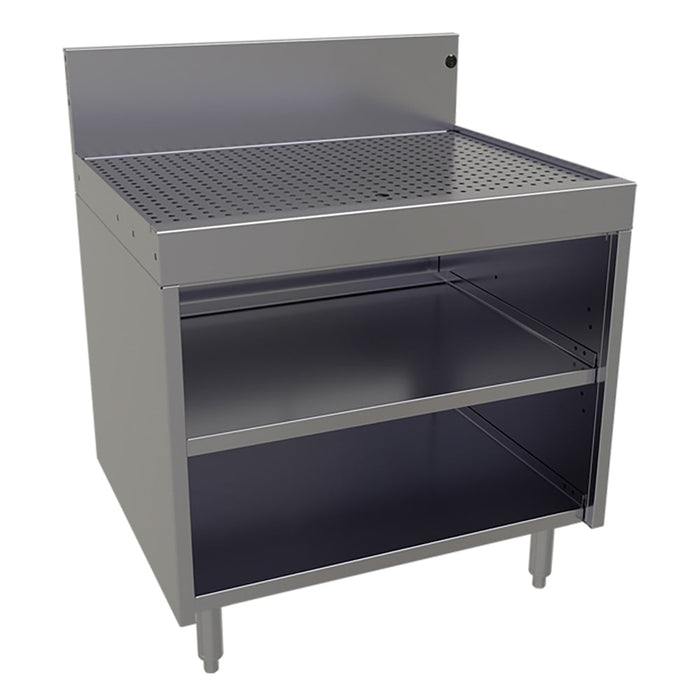 Glastender DBCB-30-LD Main Line Underbar Freestanding Drainboard Cabinet w/ 7" Backsplash - 30"W x 24"D x 37"H-cityfoodequipment.com