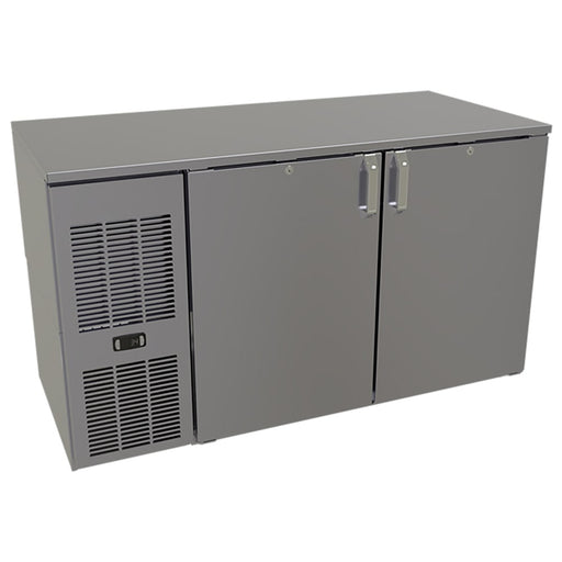Glastender C1FL52 52" Bar Refrigerator - 2 Swinging Solid Doors, Black, 120v-cityfoodequipment.com
