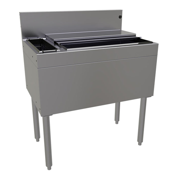 Glastender CBA-30L3 30" Main Line Cocktail Station w/ 67 lb Ice Bin, Stainless Steel-cityfoodequipment.com