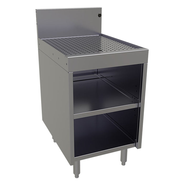 Glastender DBCB-18-LD Main Line Underbar Freestanding Drainboard Cabinet w/ 7" Backsplash - 18"W x 24"D x 37"H-cityfoodequipment.com