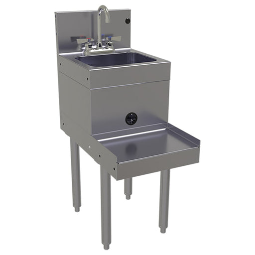 Glastender BSA-14 14" Main Line Underbar Blender Station w/ Dump Sink & Faucet - 7" Backsplash-cityfoodequipment.com