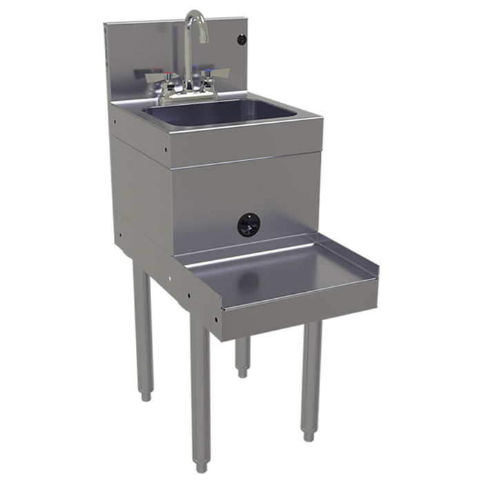 Glastender BSA-14 14" Main Line Underbar Blender Station w/ Dump Sink & Faucet - 7" Backsplash-cityfoodequipment.com