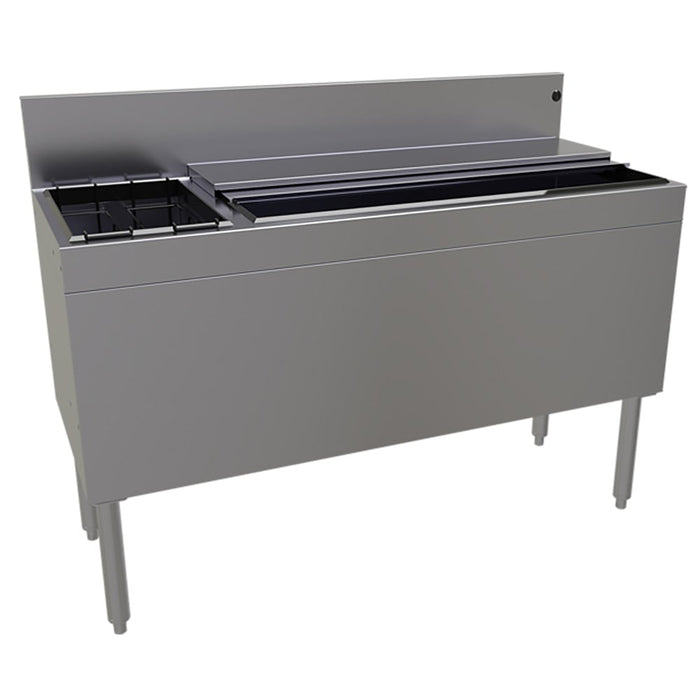 Glastender CBA-48L-CP10-ED 48" Main Line Cocktail Station w/ 139 lb Ice Bin, Stainless Steel-cityfoodequipment.com