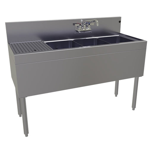Glastender TSA-48R-S 48" 3 Compartment Sink w/ 11"L x 14"W Bowls, 10 1/4" Deep-cityfoodequipment.com
