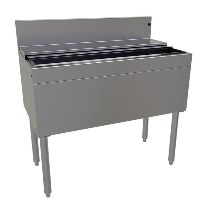 Glastender IBA-36 36" Main Line Ice Bin w/ 100 lb Ice Bin, Stainless Steel-cityfoodequipment.com