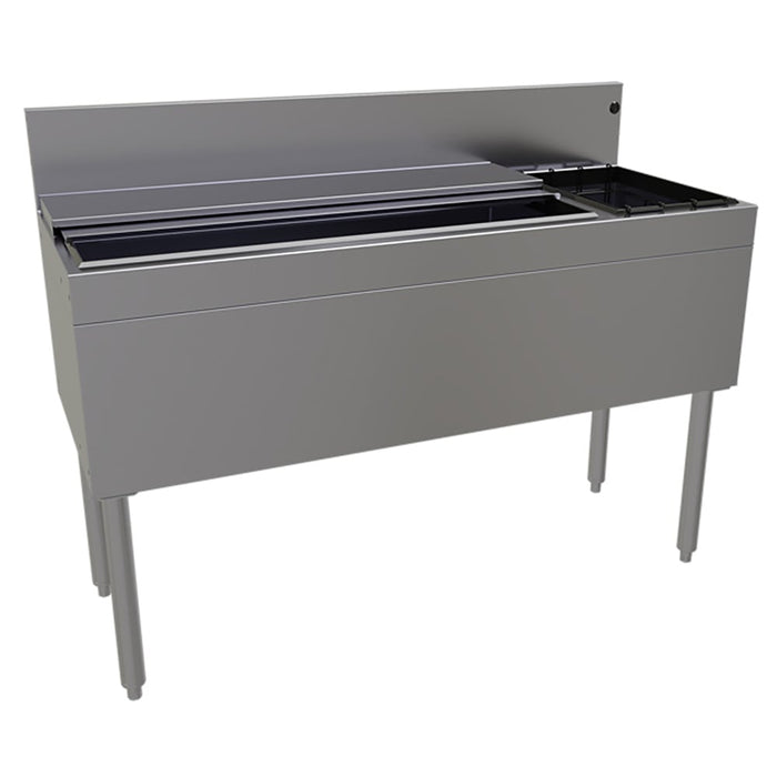 Glastender CBA-48R-CP10 48" Main Line Cocktail Station w/ 100 lb Ice Bin, Stainless Steel-cityfoodequipment.com