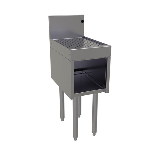 Glastender DBHA-12-LD Main Line Underbar Freestanding Drainboard Cabinet w/ 7" Backsplash - 12"W x 19"D x 37"H-cityfoodequipment.com
