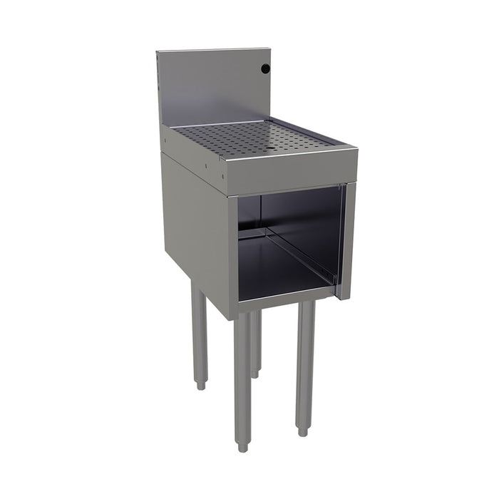 Glastender DBHA-12-LD Main Line Underbar Freestanding Drainboard Cabinet w/ 7" Backsplash - 12"W x 19"D x 37"H-cityfoodequipment.com
