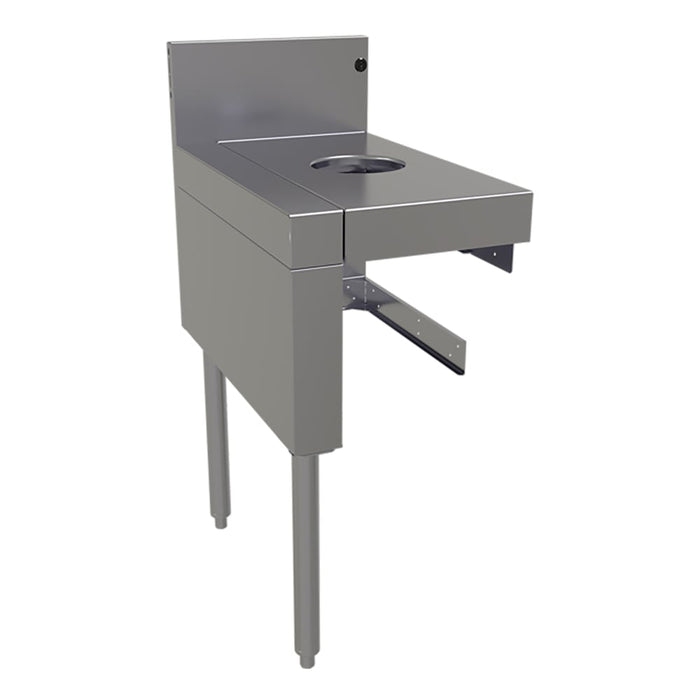 Glastender DWB-15L Main Line Underbar Trash Station - 15"W x 24"D, Stainless Steel-cityfoodequipment.com