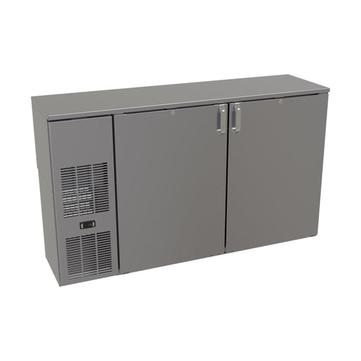 Glastender CS1FB60 60" Bar Refrigerator - 2 Swinging Solid Doors, Black, 120v-cityfoodequipment.com