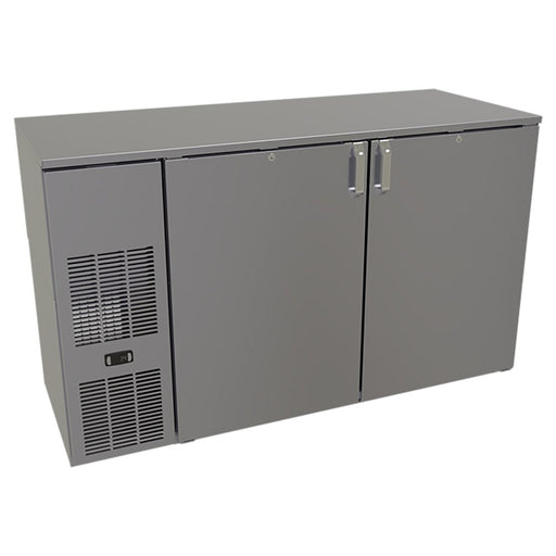 Glastender C1FB60 60" Bar Refrigerator - 2 Swinging Solid Doors, Black, 120v-cityfoodequipment.com