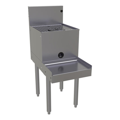 Glastender DBSA-14-RF 14" Main Line Underbar Blender Station w/ Drainboard & Rinser Faucet - 7" Backsplash-cityfoodequipment.com