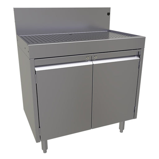 Glastender DBCA-30 Main Line Underbar Freestanding Drainboard Cabinet w/ 7" Backsplash - 30"W x 19"D x 37"H-cityfoodequipment.com