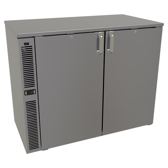 Glastender C1SB44 44" Bar Refrigerator - 2 Swinging Solid Doors, Black, 120v-cityfoodequipment.com