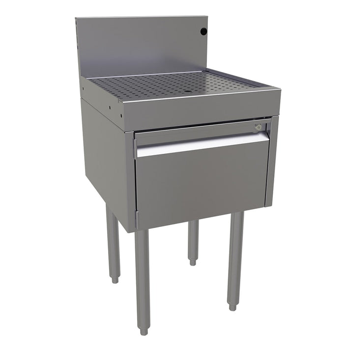 Glastender DBHA-18 Main Line Underbar Freestanding Drainboard Cabinet w/ 7" Backsplash - 18"W x 19"D x 37"H-cityfoodequipment.com