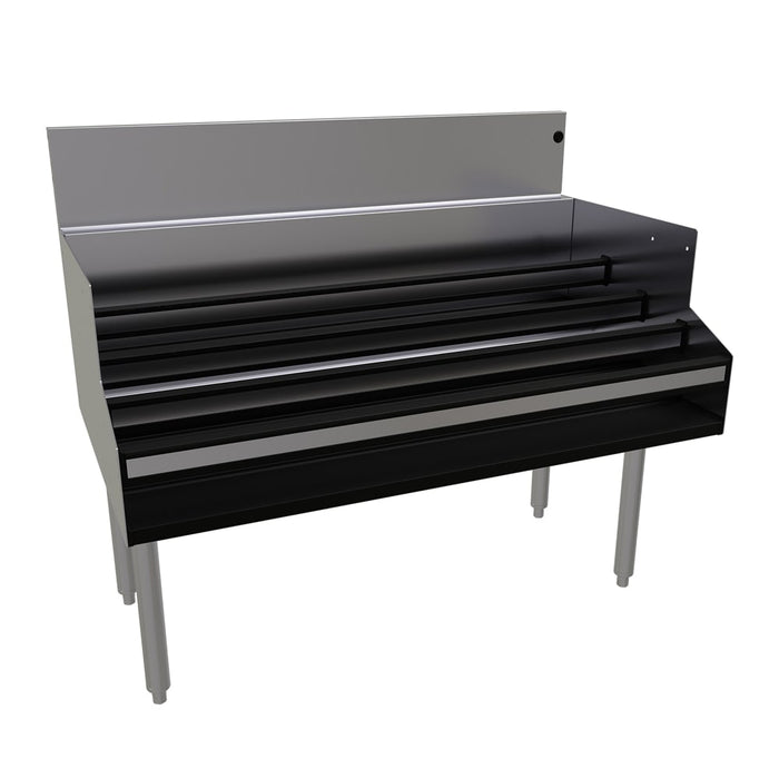 Glastender LDA-42S 4 Level Raised Liquor Display - Holds 40 Bottles, 7" Backsplash, 42" x 24"-cityfoodequipment.com