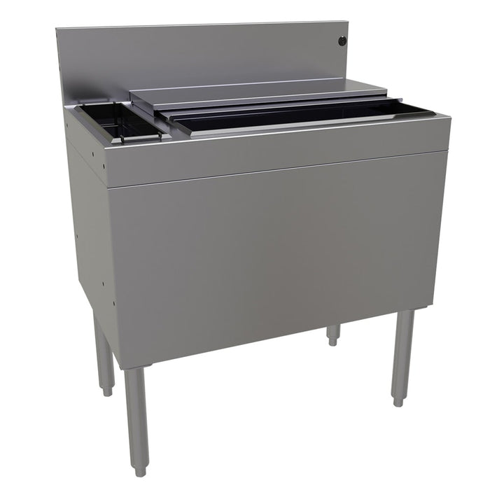 Glastender CBA-30L3-CP10-ED 30" Main Line Cocktail Station w/ 92 lb Ice Bin, Stainless Steel-cityfoodequipment.com