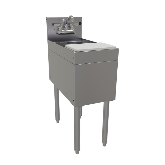 Glastender MFS-12 Underbar Mixology Sink w/ 9 1/4"L x 11 1/2"W x 6"D Bowl - Faucet & Cutting Board-cityfoodequipment.com