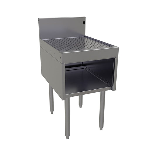 Glastender DBHB-18-LD Main Line Underbar Freestanding Drainboard Cabinet w/ 7" Backsplash - 18"W x 24"D x 37"H-cityfoodequipment.com