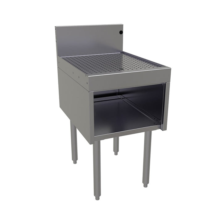 Glastender DBHB-18-LD Main Line Underbar Freestanding Drainboard Cabinet w/ 7" Backsplash - 18"W x 24"D x 37"H-cityfoodequipment.com