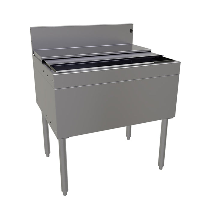 Glastender IBB-30-CP10 30" Main Line Ice Bin w/ 106 lb Ice Bin & 10 Circuit Cold Plate, Stainless Steel-cityfoodequipment.com