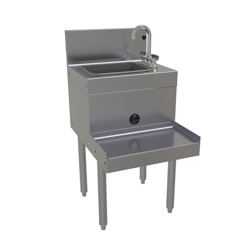 Glastender BSA-18R 18" Main Line Underbar Blender Station w/ Dump Sink & Faucet - 7" Backsplash-cityfoodequipment.com