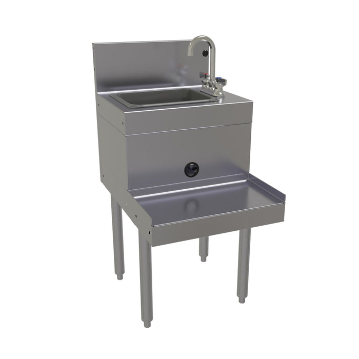 Glastender BSA-18R 18" Main Line Underbar Blender Station w/ Dump Sink & Faucet - 7" Backsplash-cityfoodequipment.com