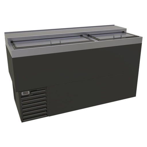 Glastender ST60-B 60" Forced Air Bottle Cooler - Holds (478) 12 oz Bottles, Lid Locks, Black, 120v-cityfoodequipment.com