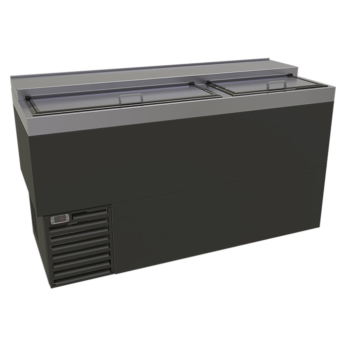 Glastender ST60-B 60" Forced Air Bottle Cooler - Holds (478) 12 oz Bottles, Lid Locks, Black, 120v-cityfoodequipment.com