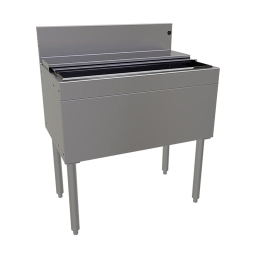 Glastender IBA-30-CP10 30" Main Line Ice Bin w/ 84 lb Ice Bin & 10 Circuit Cold Plate, Stainless Steel-cityfoodequipment.com