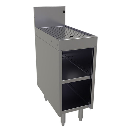 Glastender DBCB-12-LD Main Line Underbar Freestanding Drainboard Cabinet w/ 7" Backsplash - 12"W x 24"D x 37"H-cityfoodequipment.com