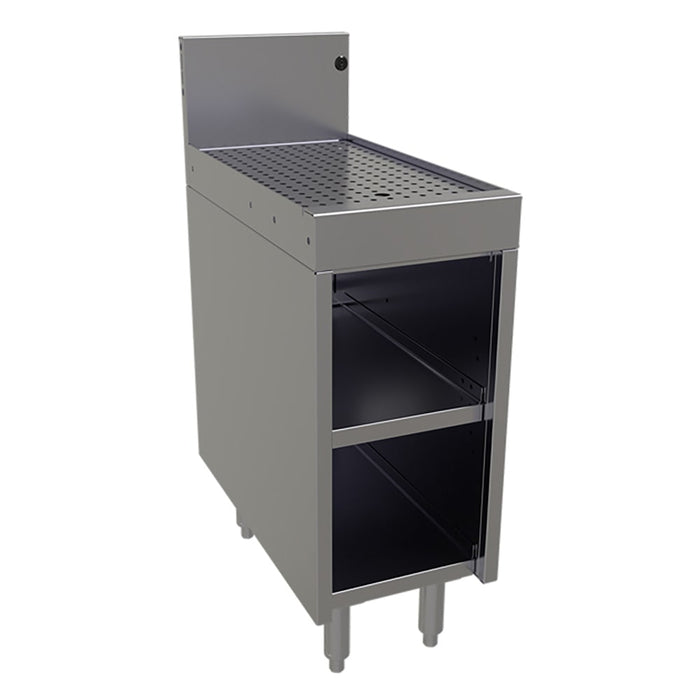 Glastender DBCB-12-LD Main Line Underbar Freestanding Drainboard Cabinet w/ 7" Backsplash - 12"W x 24"D x 37"H-cityfoodequipment.com