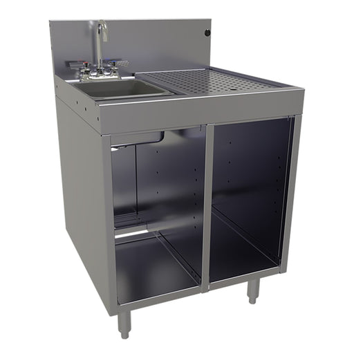 Glastender SWB-24L-C Underbar Dump Sink w/ 9 1/4"L x 11 1/2"W x 6"D Bowl - Faucet-cityfoodequipment.com