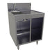 Glastender SWB-24L-C Underbar Dump Sink w/ 9 1/4"L x 11 1/2"W x 6"D Bowl - Faucet-cityfoodequipment.com